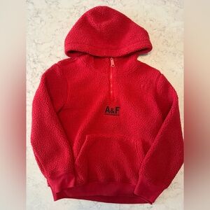 Abercrombie Kids Vibrant Red Sherpa Hoodie